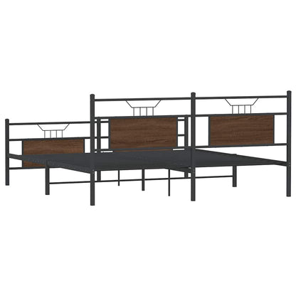 Giroletto senza Materaso in Metallo Rovere Marrone 180x200 cm | homemem39