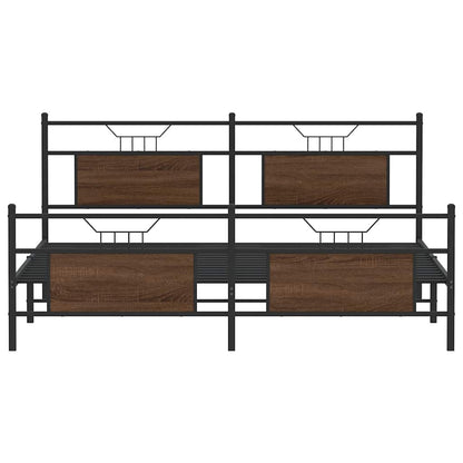 Giroletto senza Materaso in Metallo Rovere Marrone 183x213 cm