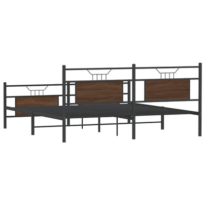 Giroletto senza Materaso in Metallo Rovere Marrone 183x213 cm