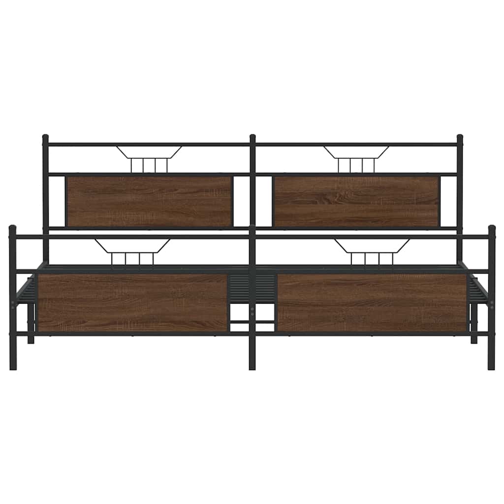 Giroletto senza Materaso in Metallo Rovere Marrone 193x203 cm