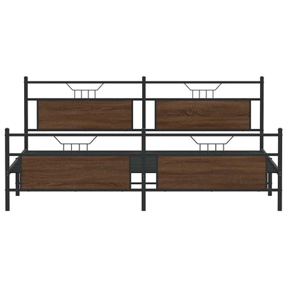 Giroletto senza Materaso in Metallo Rovere Marrone 193x203 cm