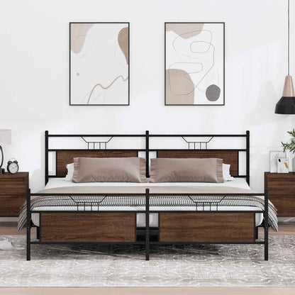 Giroletto senza Materaso in Metallo Rovere Marrone 193x203 cm