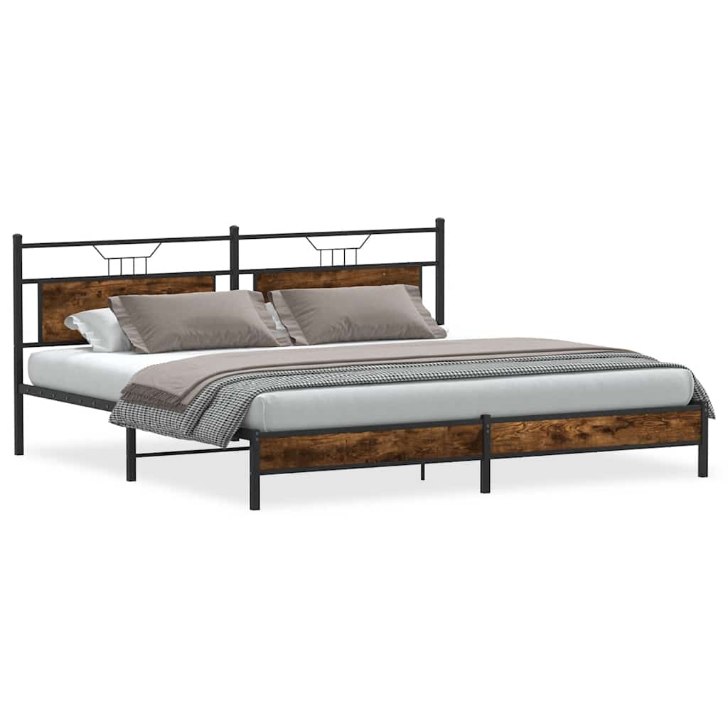 Giroletto senza Materaso in Metallo Rovere Fumo 193x203 cm