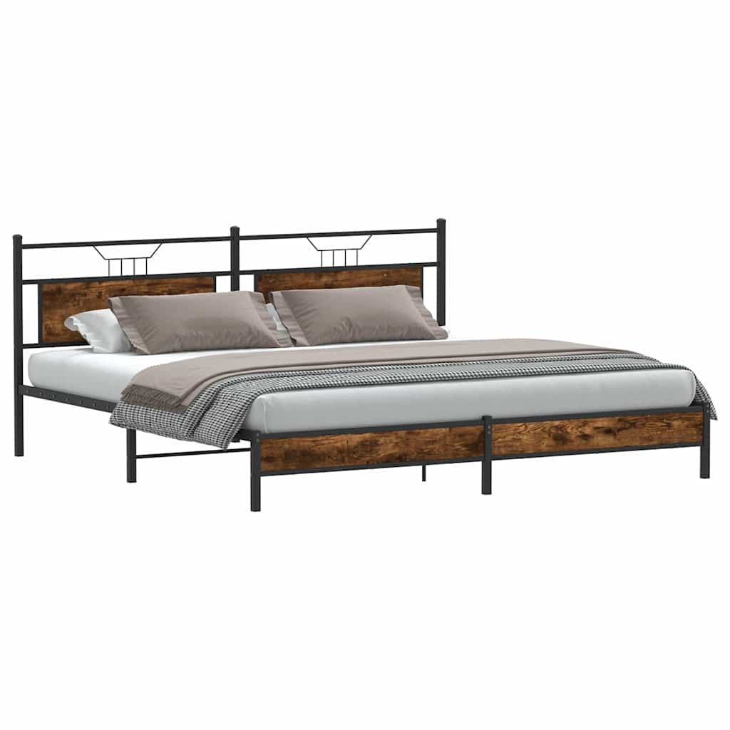 Giroletto senza Materaso in Metallo Rovere Fumo 193x201 cm | homemem39