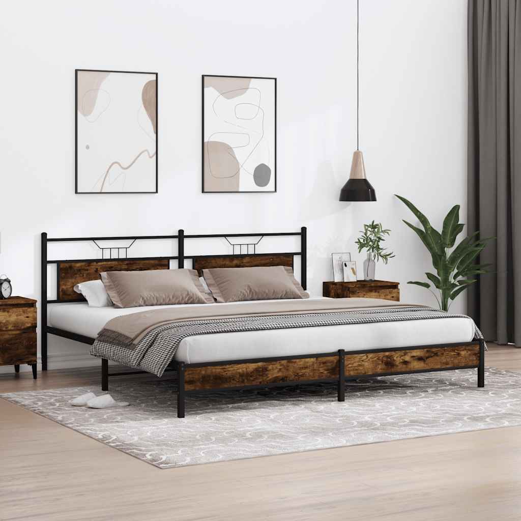 Giroletto senza Materaso in Metallo Rovere Fumo 193x203 cm