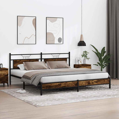 Giroletto senza Materaso in Metallo Rovere Fumo 193x203 cm