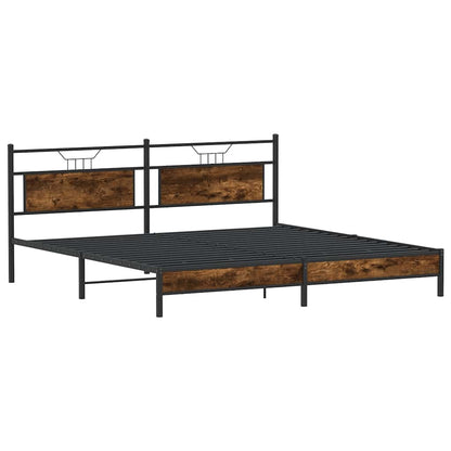 Giroletto senza Materaso in Metallo Rovere Fumo 193x201 cm | homemem39