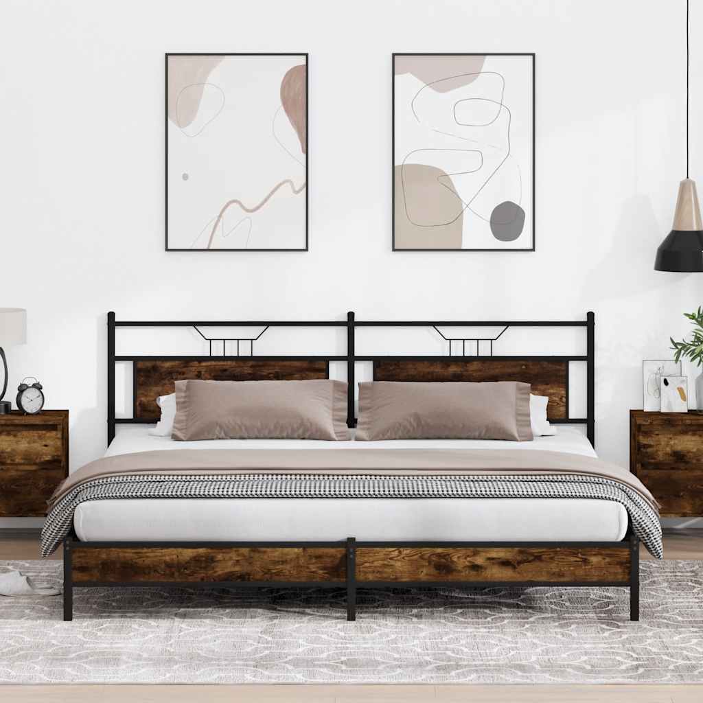 Giroletto senza Materaso in Metallo Rovere Fumo 193x203 cm