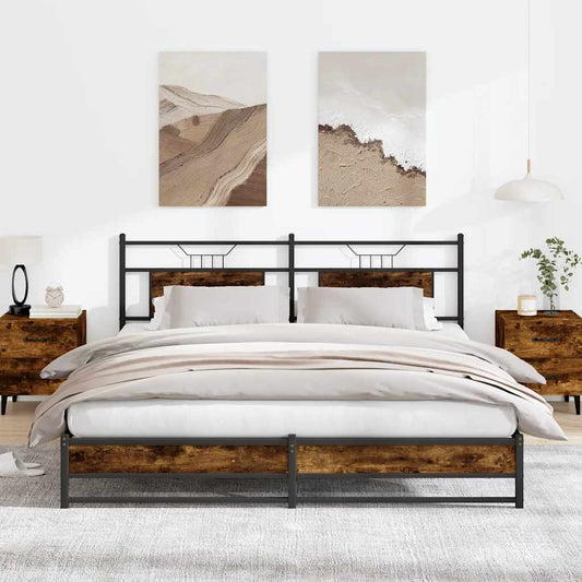 Giroletto senza Materaso in Metallo Rovere Fumo 180x200 cm | homemem39