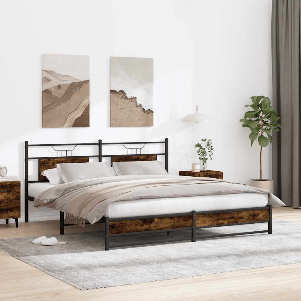 Giroletto senza Materaso in Metallo Rovere Fumo 183x213 cm