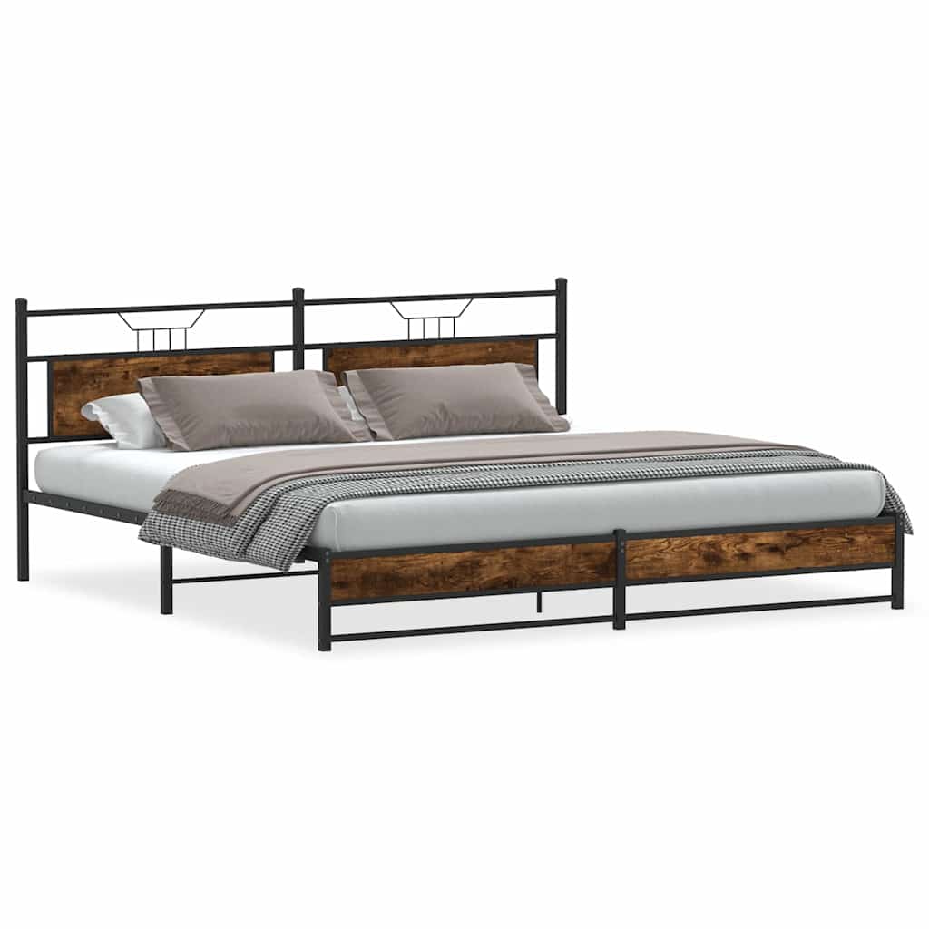 Giroletto senza Materaso in Metallo Rovere Fumo 193x203 cm