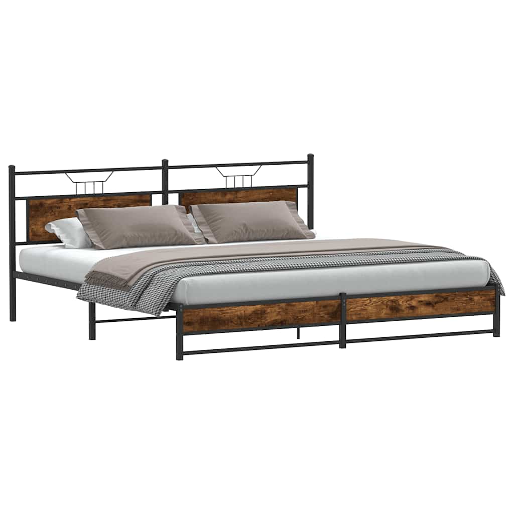 Giroletto senza Materaso in Metallo Rovere Fumo 193x201 cm | homemem39