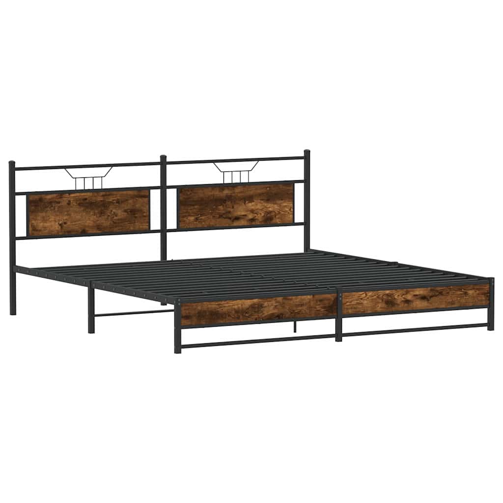 Giroletto senza Materaso in Metallo Rovere Fumo 193x203 cm