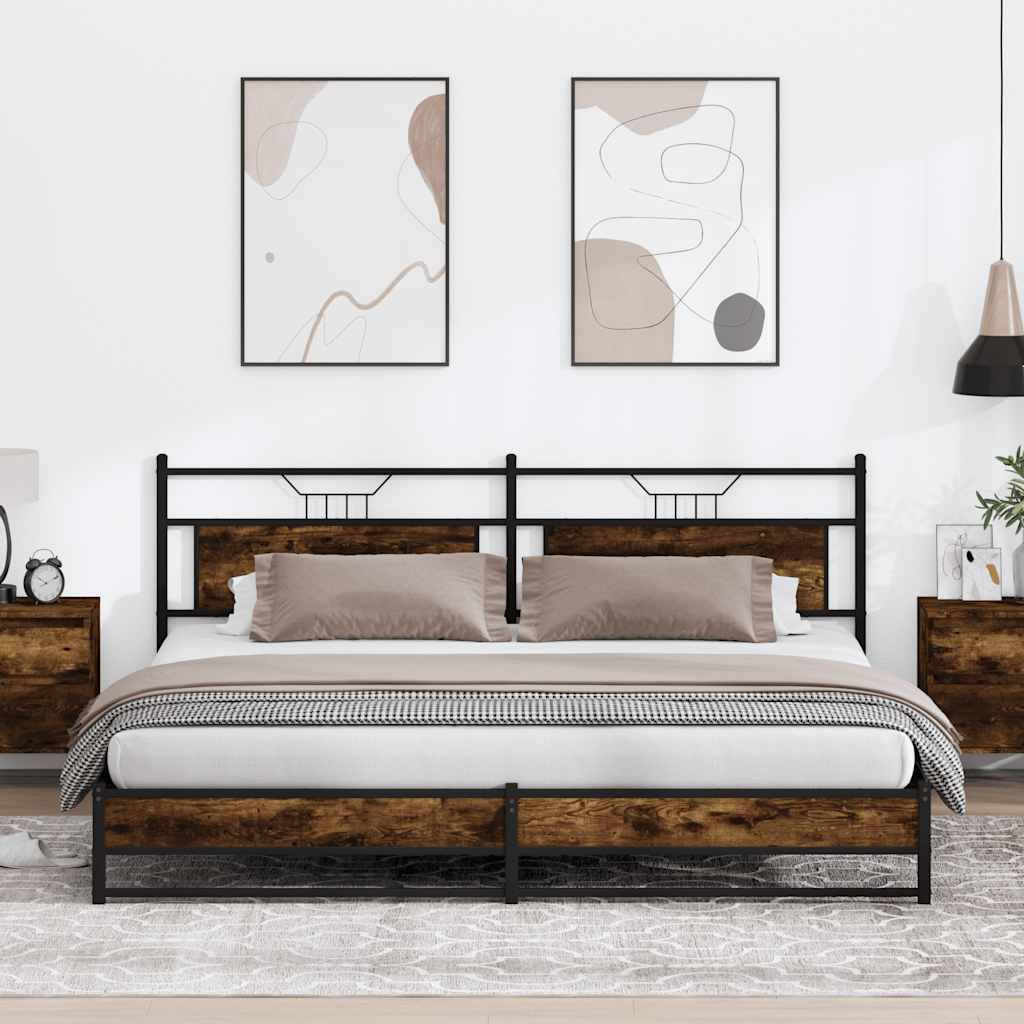 Giroletto senza Materaso in Metallo Rovere Fumo 193x203 cm