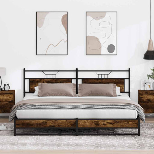 Giroletto senza Materaso in Metallo Rovere Fumo 200x200 cm | homemem39