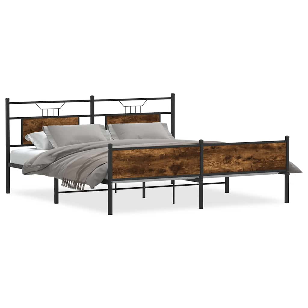 Giroletto senza Materaso in Metallo Rovere Fumo 180x200 cm