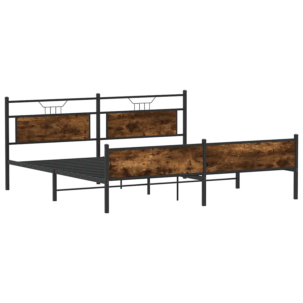 Giroletto senza Materaso in Metallo Rovere Fumo 193x201 cm | homemem39