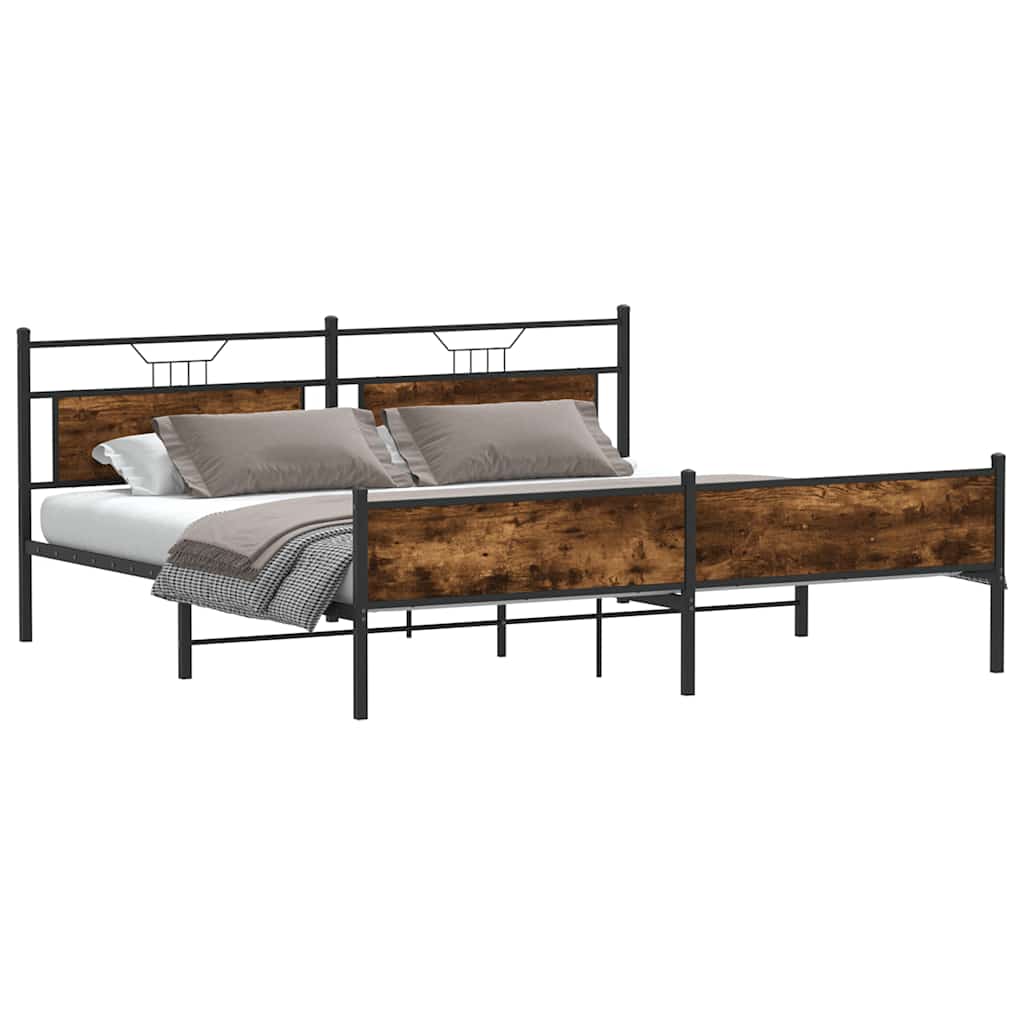 Giroletto senza Materaso in Metallo Rovere Fumo 193x203 cm