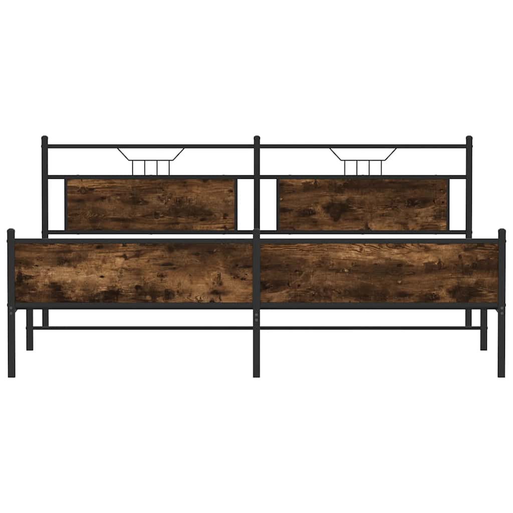 Giroletto senza Materaso in Metallo Rovere Fumo 193x203 cm