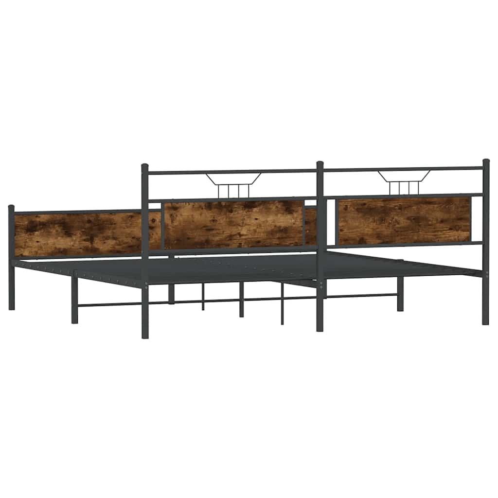 Giroletto senza Materaso in Metallo Rovere Fumo 193x203 cm