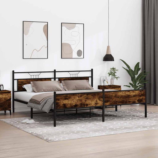 Giroletto senza Materaso in Metallo Rovere Fumo 200x200 cm | homemem39