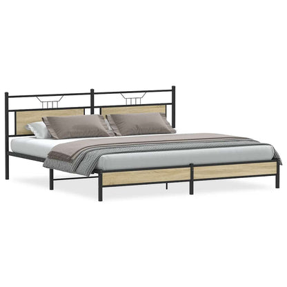 Giroletto senza Materaso in Metallo Rovere Sonoma 193x201 cm | homemem39