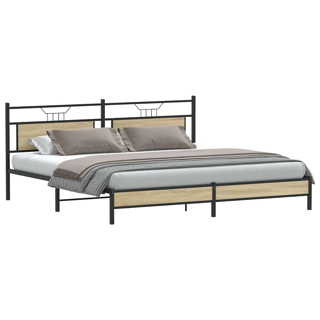 Giroletto senza Materaso in Metallo Rovere Sonoma 193x201 cm | homemem39