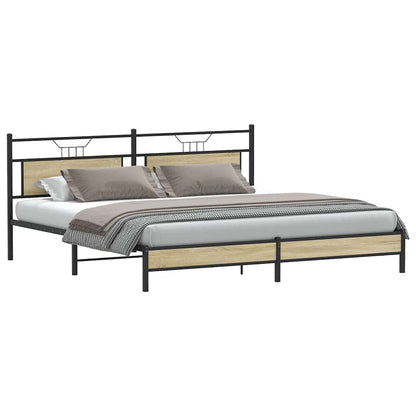 Giroletto senza Materaso in Metallo Rovere Sonoma 193x201 cm | homemem39