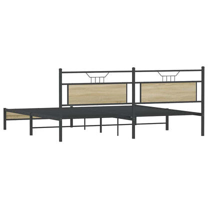 Giroletto senza Materaso in Metallo Rovere Sonoma 193x201 cm | homemem39