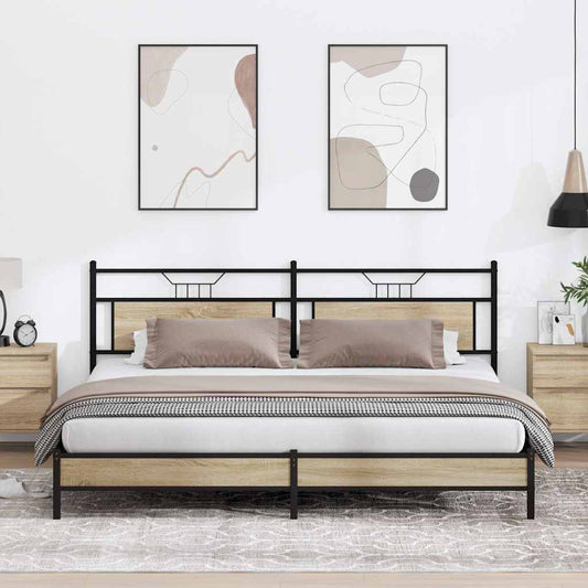Giroletto senza Materaso in Metallo Rovere Sonoma 193x201 cm | homemem39