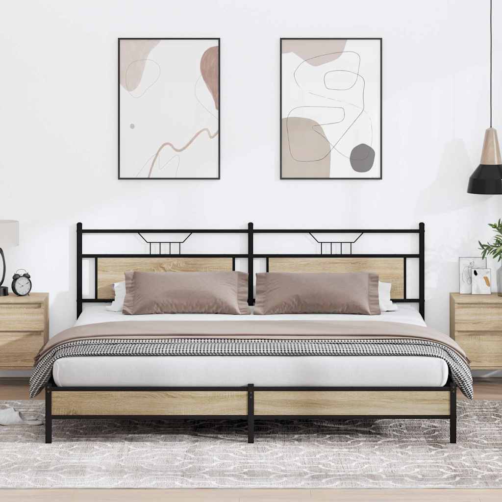 Giroletto senza Materaso in Metallo Rovere Sonoma 193x203 cm