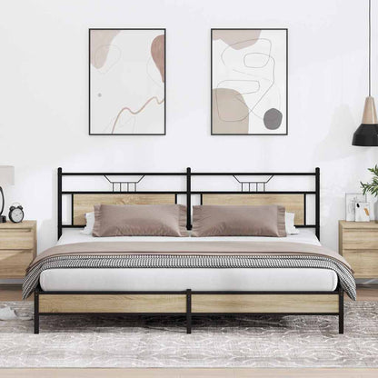 Giroletto senza Materaso in Metallo Rovere Sonoma 193x203 cm
