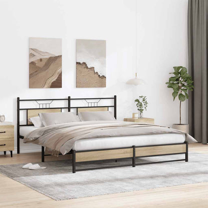 Giroletto senza Materaso in Metallo Rovere Sonoma 183x213 cm