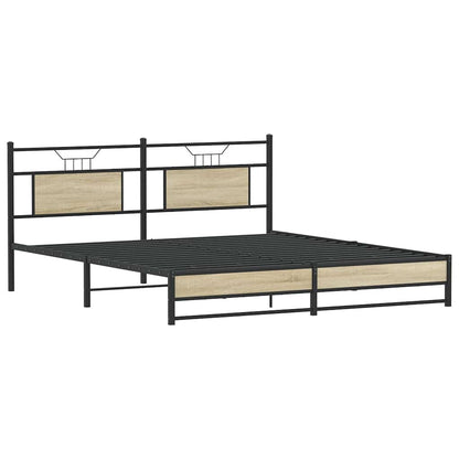 Giroletto senza Materaso in Metallo Rovere Sonoma 183x213 cm