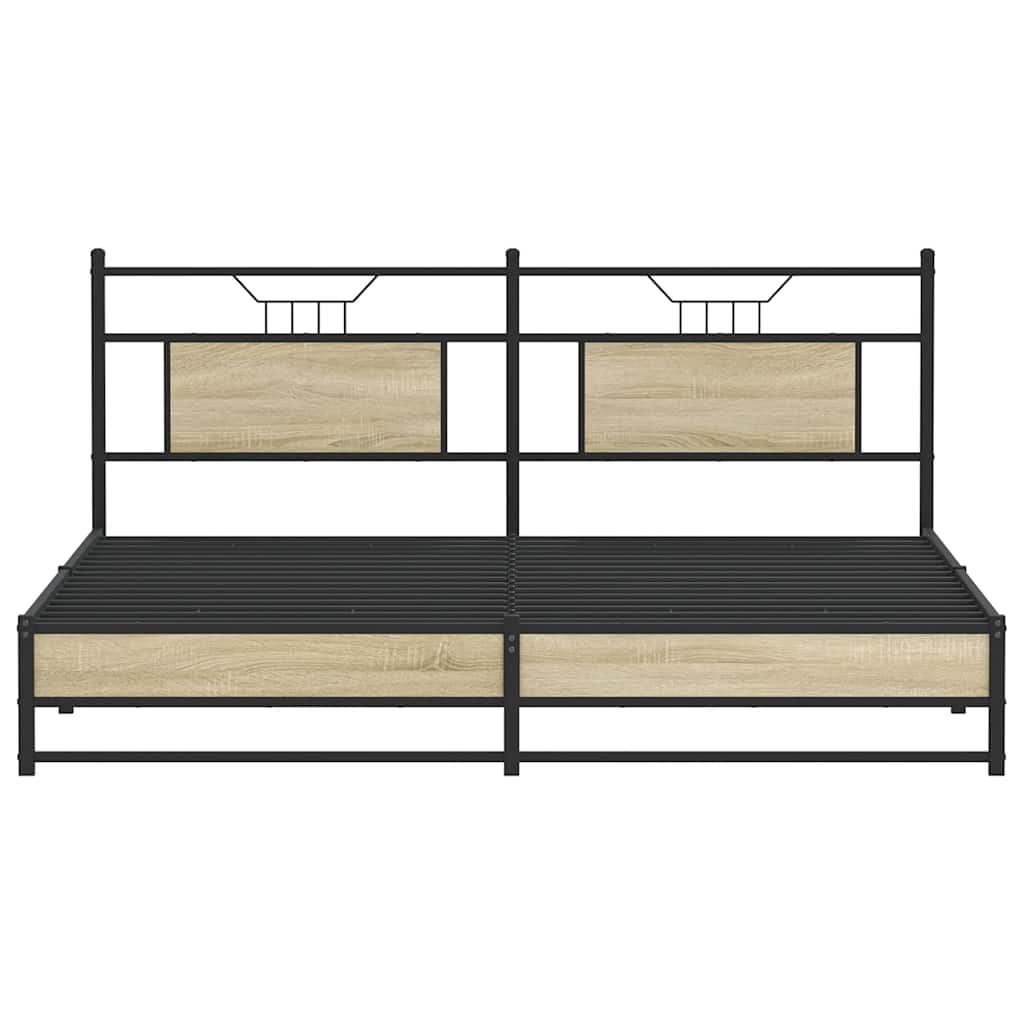 Giroletto senza Materaso in Metallo Rovere Sonoma 183x213 cm