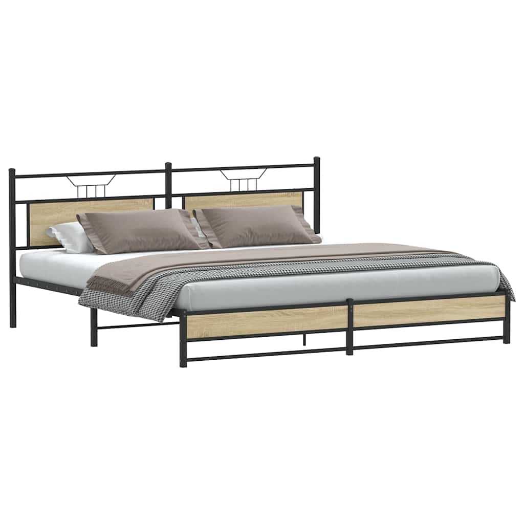 Giroletto senza Materaso in Metallo Rovere Sonoma 193x201 cm | homemem39