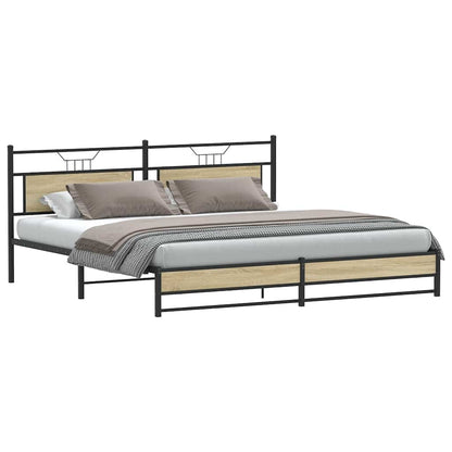 Giroletto senza Materaso in Metallo Rovere Sonoma 193x201 cm | homemem39
