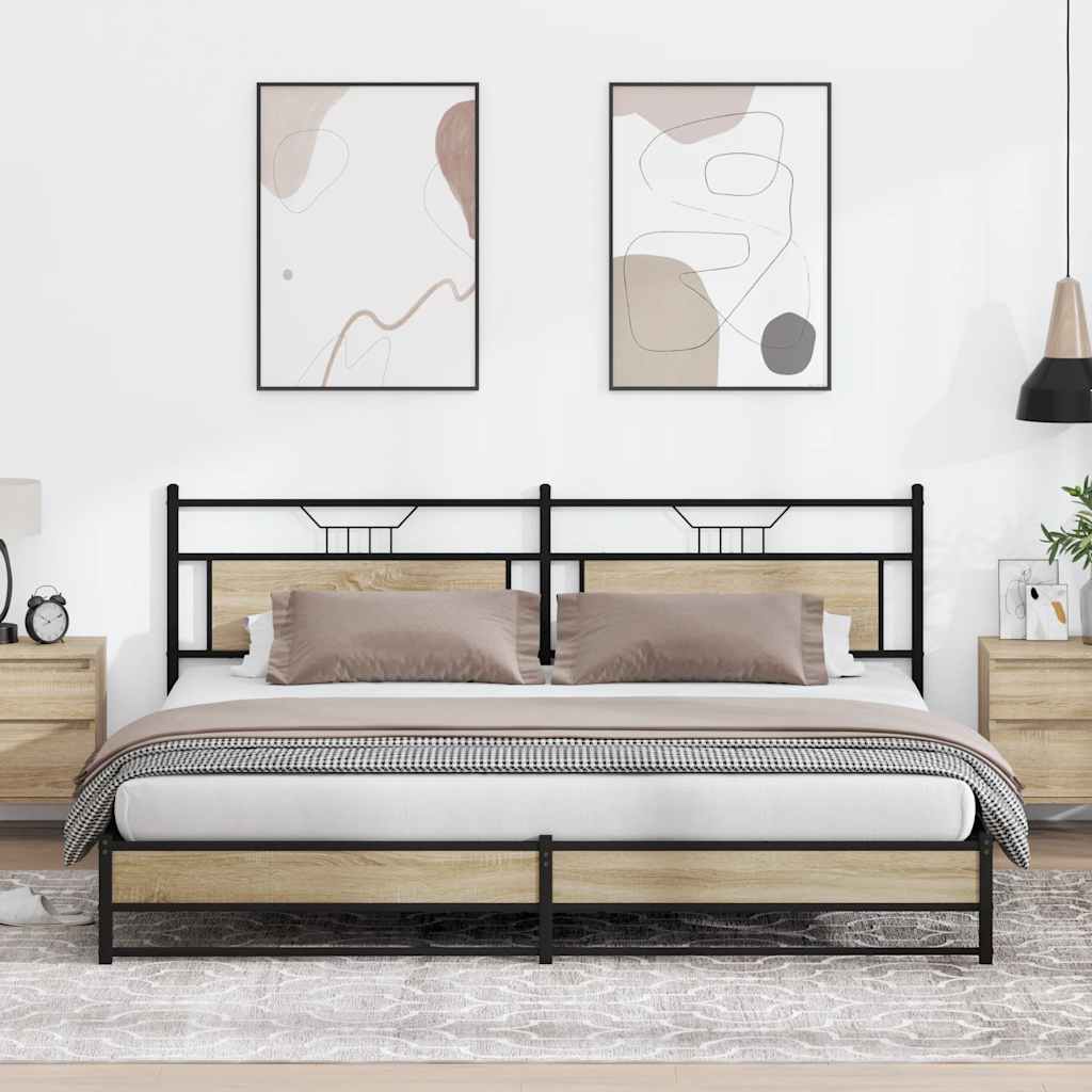 Giroletto senza Materaso in Metallo Rovere Sonoma 193x201 cm