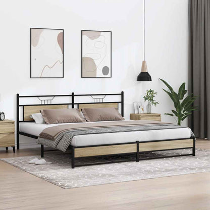 Giroletto senza Materaso in Metallo Rovere Sonoma 200x200 cm
