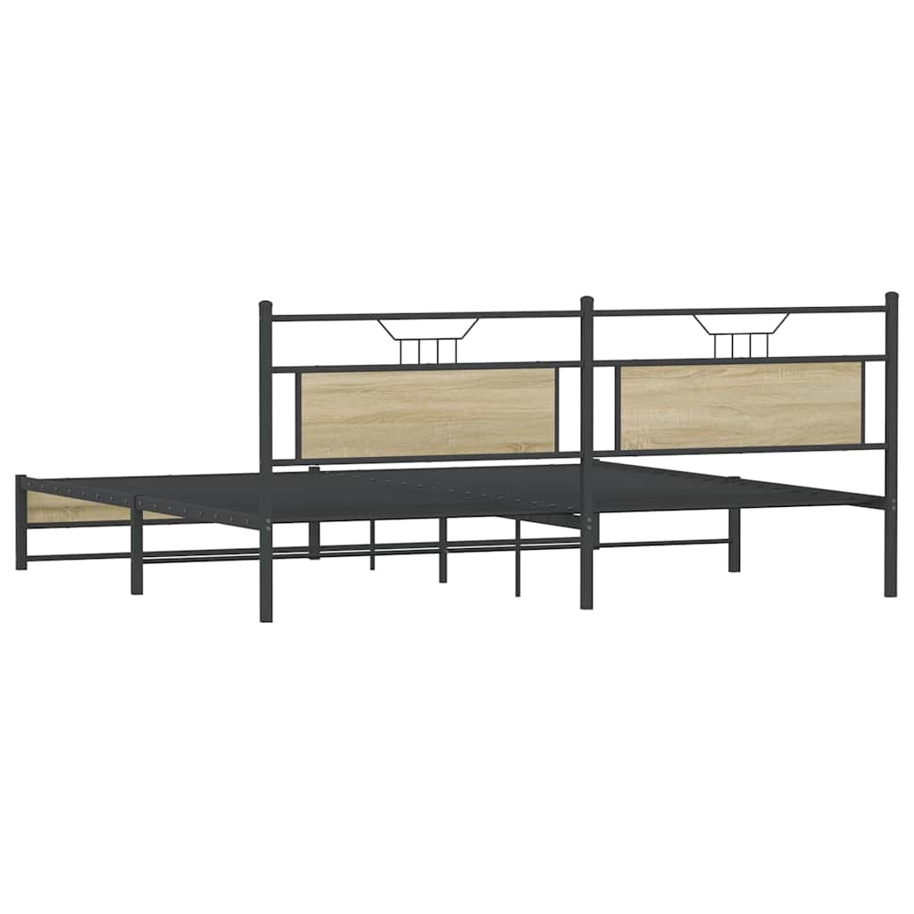 Giroletto senza Materaso in Metallo Rovere Sonoma 200x200 cm