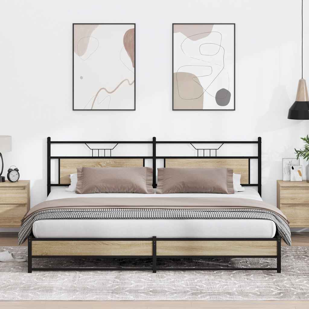 Giroletto senza Materaso in Metallo Rovere Sonoma 200x200 cm