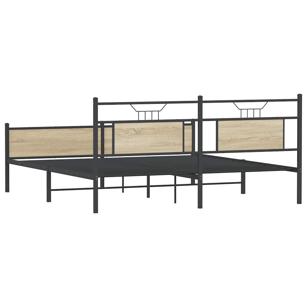 Giroletto senza Materaso in Metallo Rovere Sonoma 160x200 cm