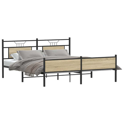 Giroletto senza Materaso in Metallo Rovere Sonoma 180x200 cm | homemem39