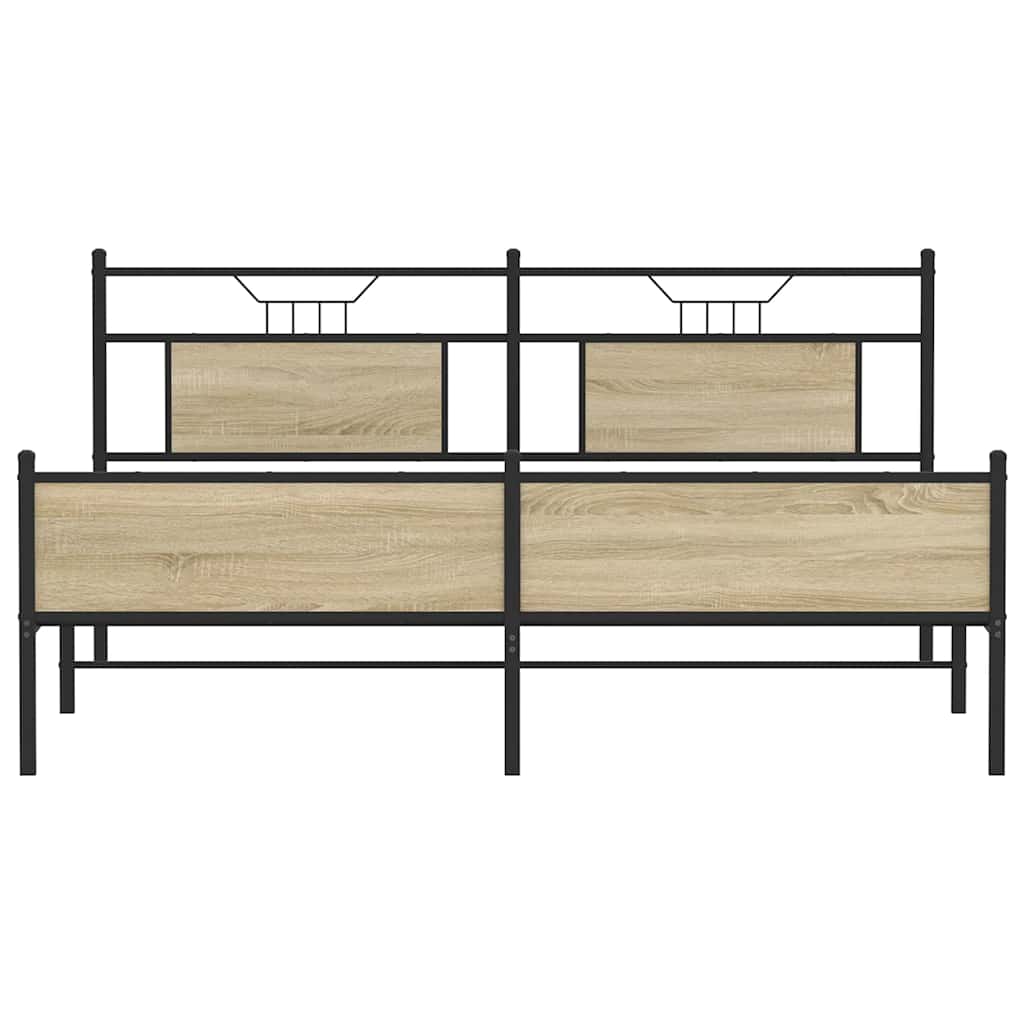 Giroletto senza Materaso in Metallo Rovere Sonoma 180x200 cm