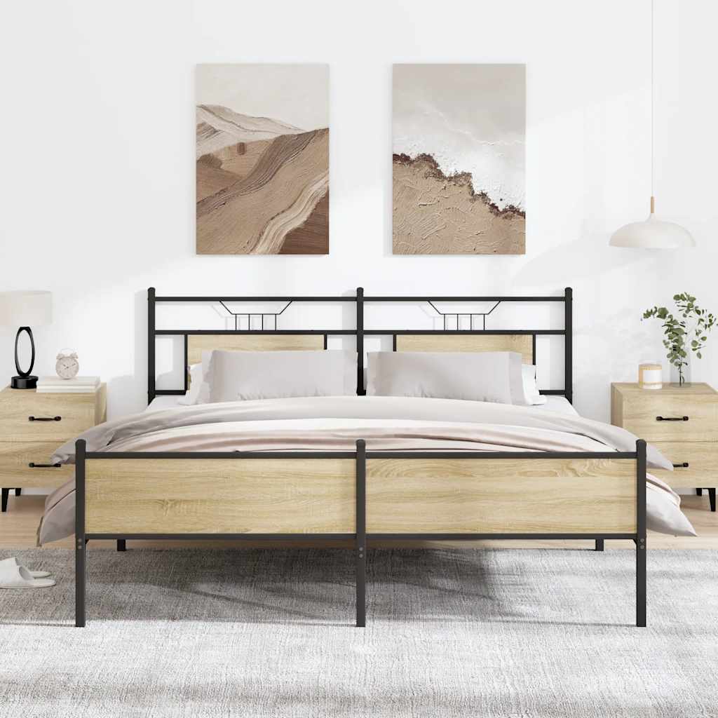Giroletto senza Materaso in Metallo Rovere Sonoma 180x200 cm