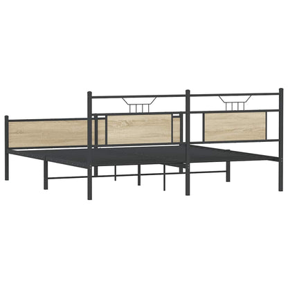 Giroletto senza Materaso in Metallo Rovere Sonoma 183x213 cm