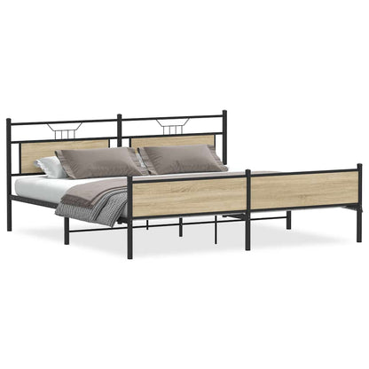 Giroletto senza Materaso in Metallo Rovere Sonoma 193x203 cm