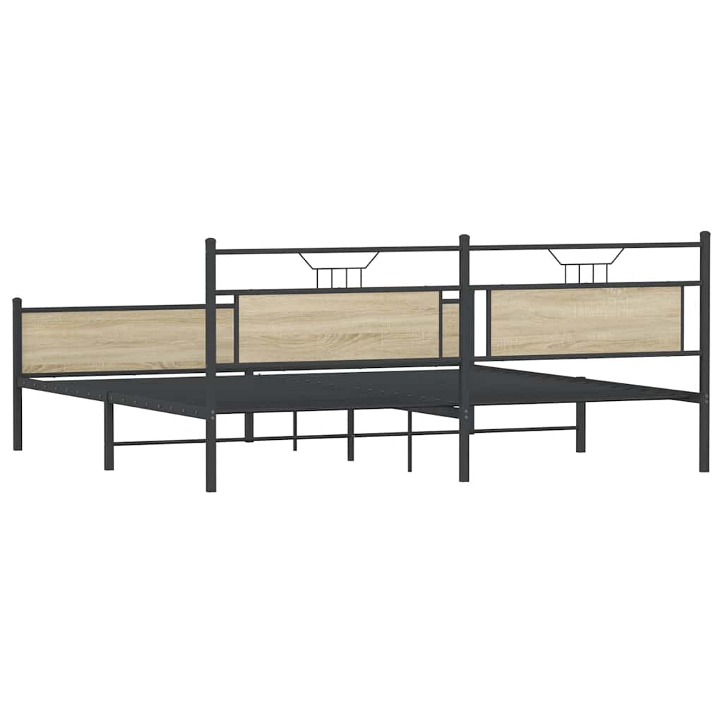 Giroletto senza Materaso in Metallo Rovere Sonoma 193x203 cm