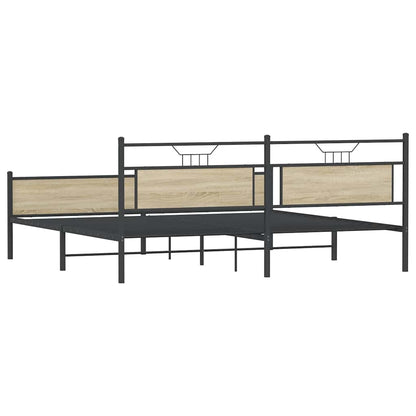 Giroletto senza Materaso in Metallo Rovere Sonoma 193x203 cm