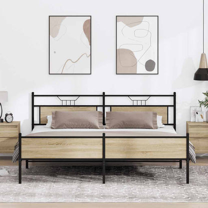 Giroletto senza Materaso in Metallo Rovere Sonoma 193x203 cm
